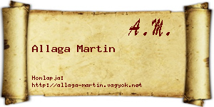 Allaga Martin névjegykártya